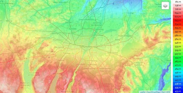 慕尼黑高程图