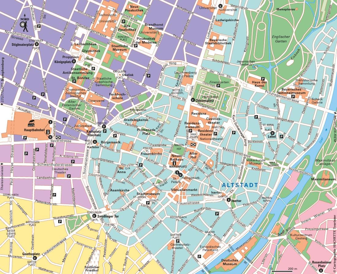 慕尼黑市中心地图